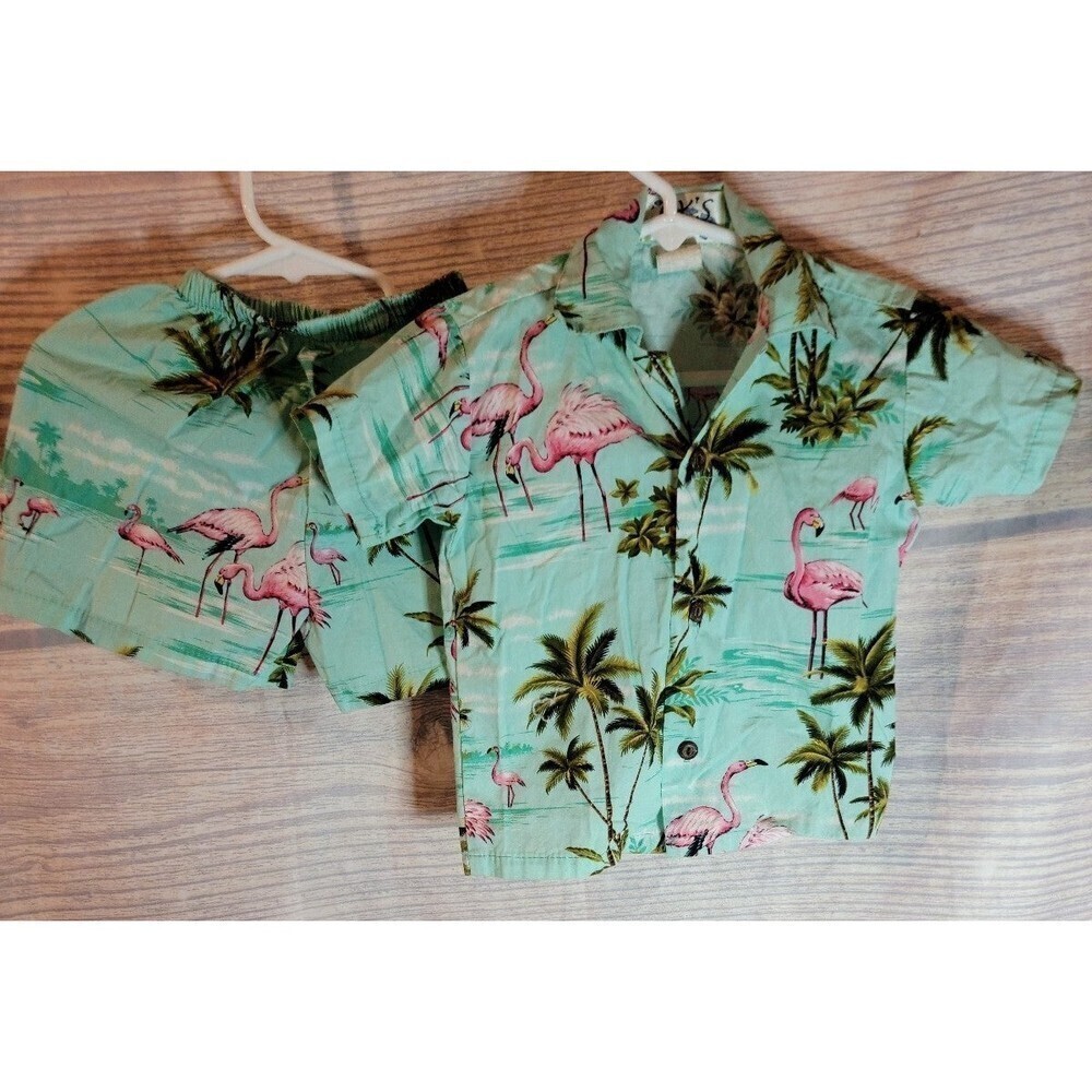 KY'S FLAMINGO FEVER BOY'S CABANA SET

HAWAIIAN pattern